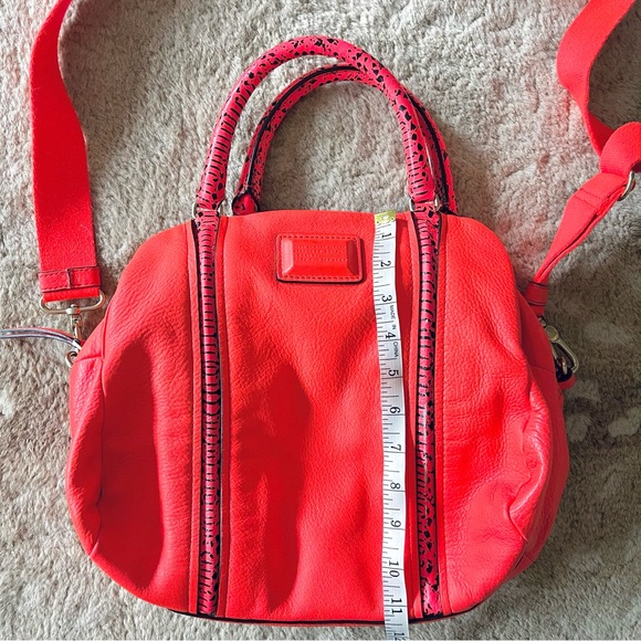 Marc By Marc Jacobs Q Snake Satchel Crossbody Bag Leather Multi Neon Orange Pink - Picture 10 of 16